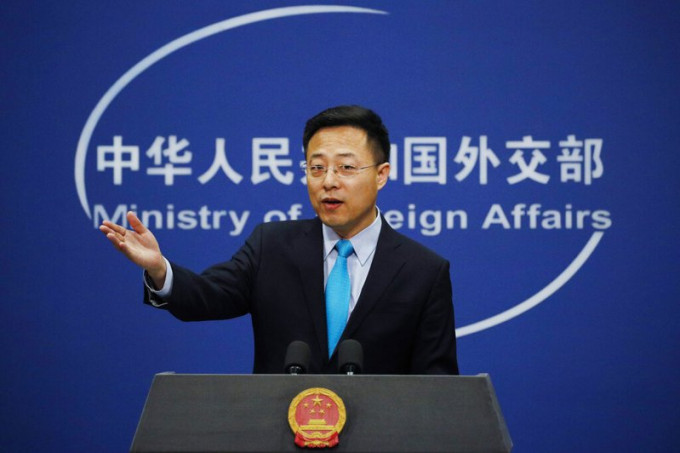 外交部发言人赵立坚说，包括林郑月娥等官员斥责美方制裁是卑鄙行径，粗暴干预香港事务。AP资料图片