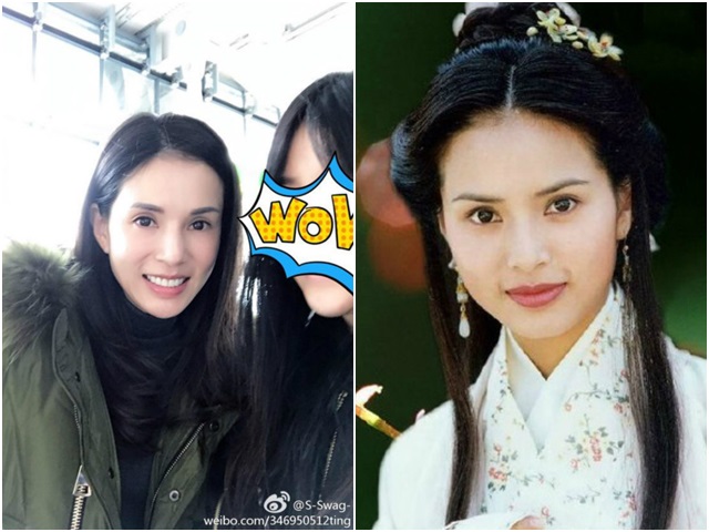李若彤近照(左圖),與22年前的小龍女造型比較，風采絲毫不減。