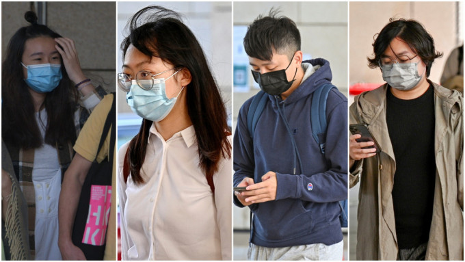 其中四名被告左起李安翹、蘇雅賢、謝兆雄和陳樂燊。資料圖片