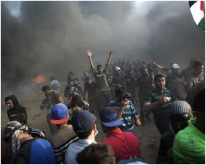 示威者與以軍爆發衝突。AP