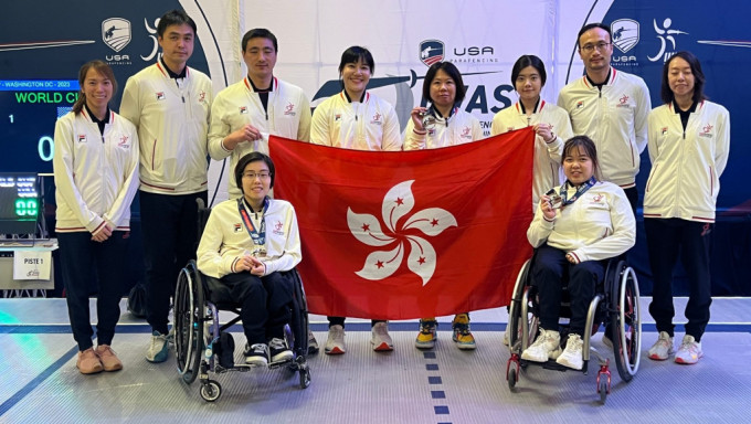港隊完成美國站比賽之後合照。 香港傷殘人士體育協會圖片