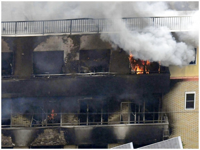 京阿尼遭纵火。AP