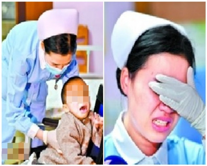 说起男童病况，护士也不禁落泪。网上图片