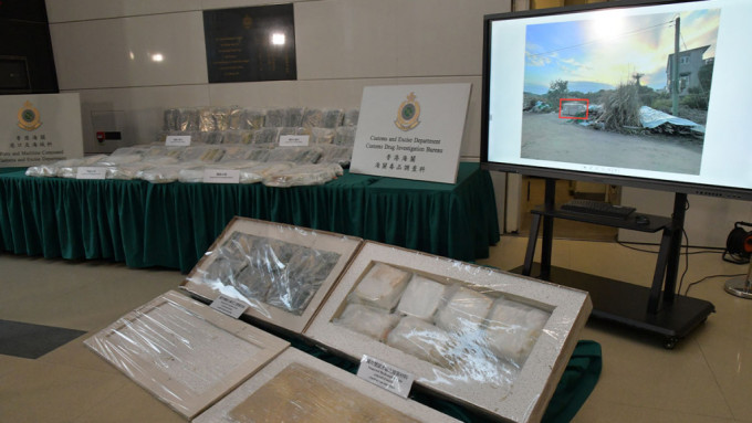 海關檢獲34公斤冰毒及38公斤大麻花，市值3000萬元。