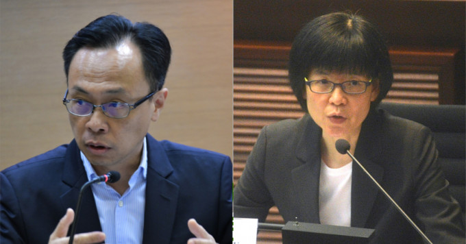 劉利群(右)的擢升，應是前任公務員事務局局長羅智光在任時作出的決定，聶德權(左)只是接手處理。資料圖片