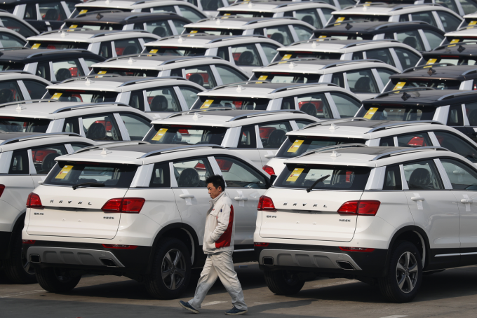 晶片荒之下，中國電動車產造業受到嚴重打擊。美聯社資料圖片