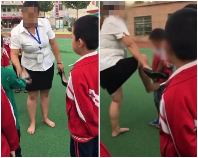 河南新密市一间小学爆出老师打学生丑闻。网上图片