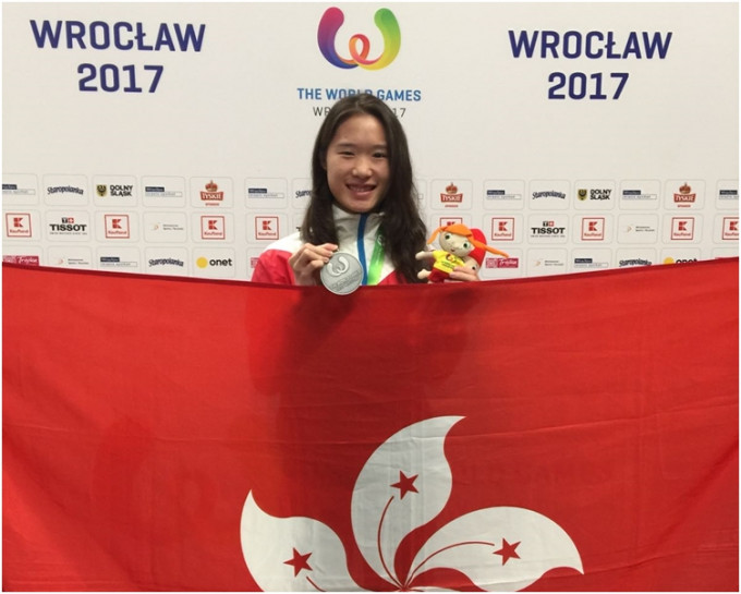 陳浩鈴為香港於世界運動會上，取得首面壁球項目奬牌。（香港壁球總會網頁）