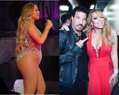 Mariah Carey早前同
Lionel Richie合作，身形暴胀依然著得少布。