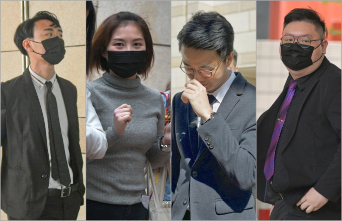 左起被告：梁志鹏、陈永琪、廖颂贤、李树桦。 资料图片