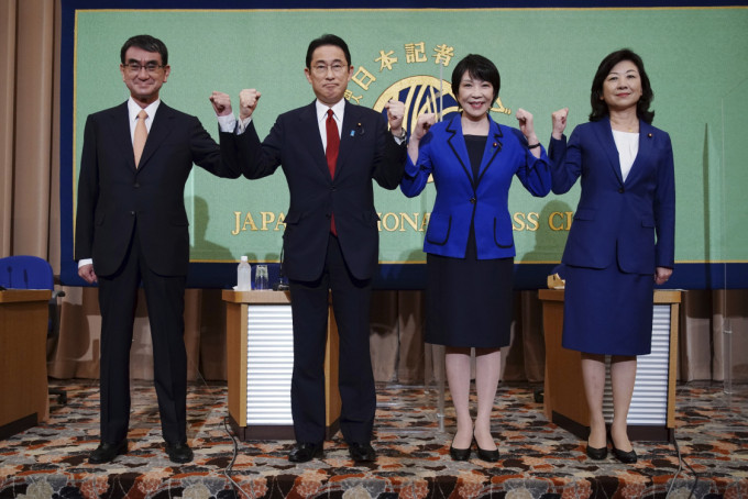 日本自民黨今日投票推選新總裁，新總裁將會出任日本首相，任期3年，直到2024年9月底。AP圖