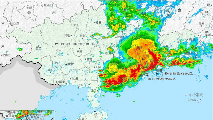 廣東省今日受受強對流天氣影響。