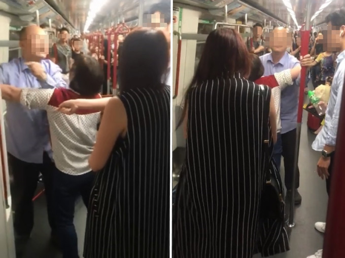 女乘客與中年漢爆發罵戰。  FB群組 PLAY HARD 玩硬 網民Skeels Liu影片截圖