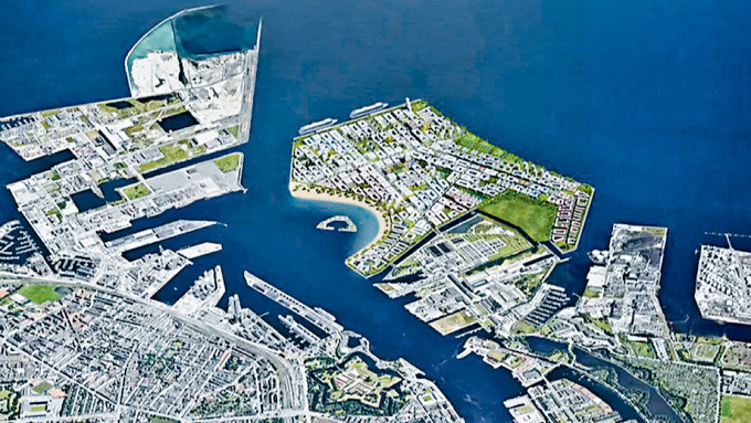 ■丹麦人工岛的设计图。