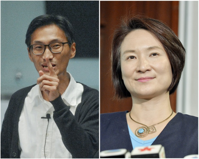 李慧琼（右）指建制派不排除会追究禠夺朱凯廸的立会议员资格。
