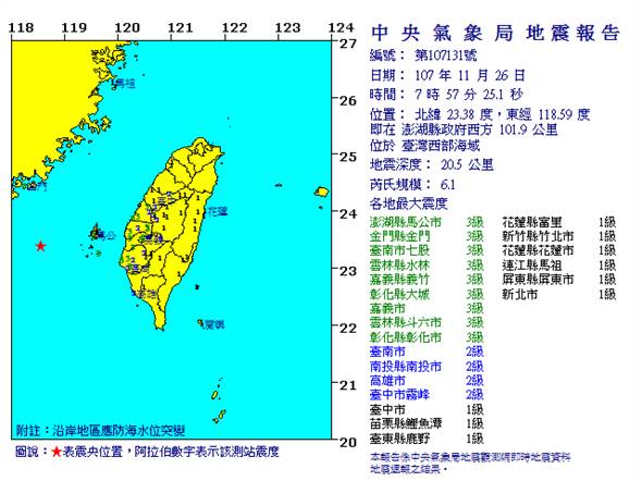 台湾中央气象局。