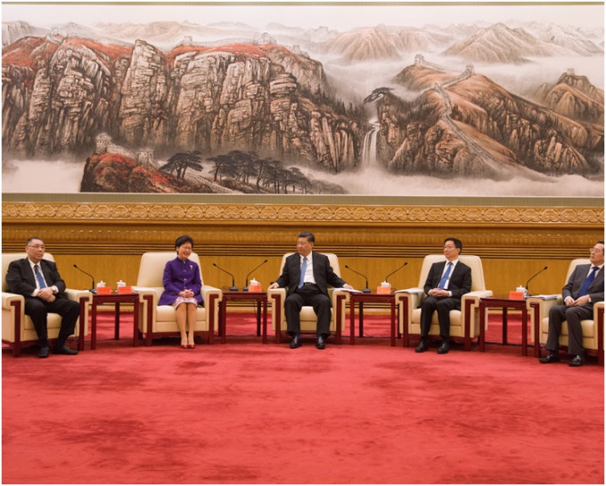 林郑月娥昨日与代表团获国家主席接见。