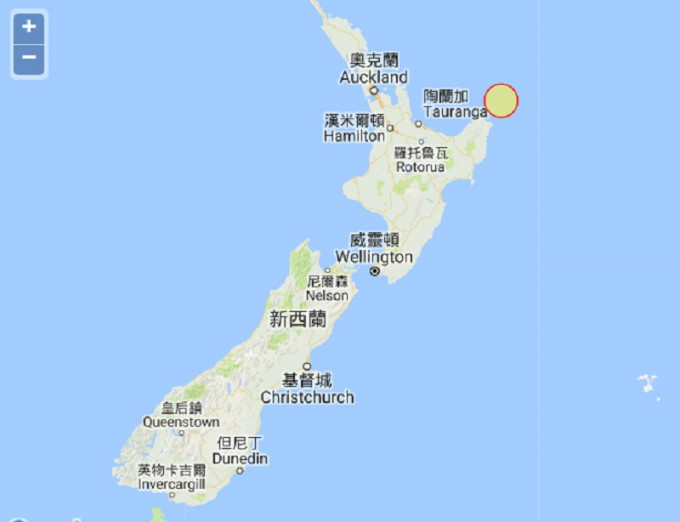 新西兰北岛发生地震。天文台图片
