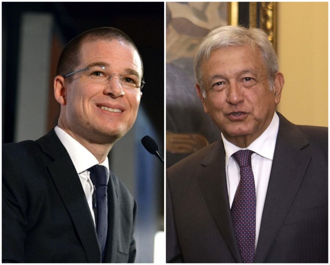墨西哥总统候选人Andres Manuel Lopez Obrador(右)及Ricardo Anaya。网图