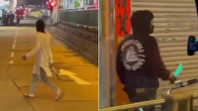 元朗大马路轻铁站斩人案 警拘19岁青年。网上片段