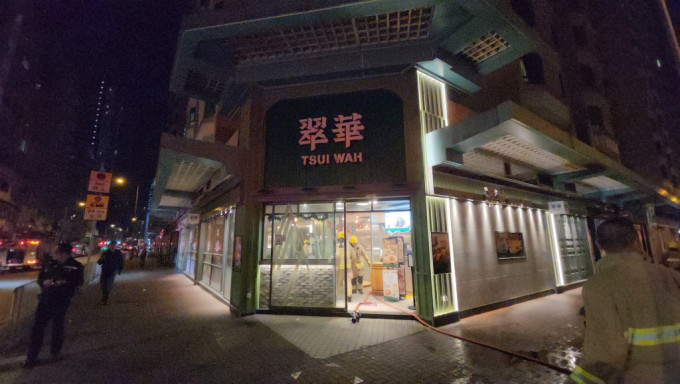 土瓜灣一間餐廳閉門失火。黎志偉攝