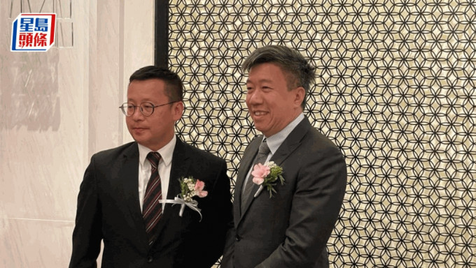 滙智谘询（Prosynergy）董事总经理、前香港证监会高管李国弟（左）及领尖企业行政总裁苏汉明（右）。