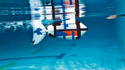 港大工程學院「VAYU」項目成員研發的「歐米茄魚」以二十六點七九秒游畢五十米，創下健力士世界紀錄。
