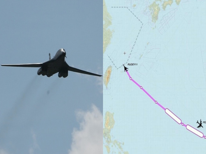 美軍轟炸機逼近東海防空識別區。(網圖)