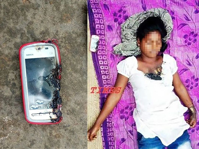 乌玛（右）被手机（左）炸至重伤，送院抢救后不治。 网图