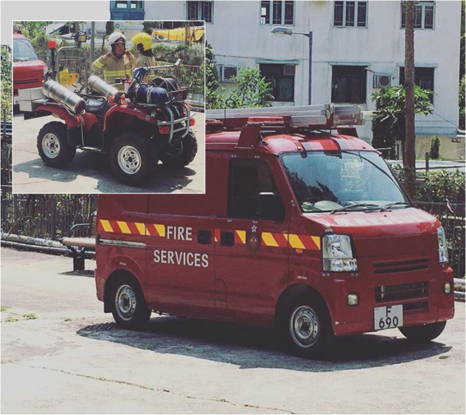 大澳有小型消防車及迷你消防車出動。網民Leung Chun Man‎ 圖片