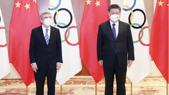 巴赫早前北京冬奧舉行期間，與習近平會晤。新華社資料圖片