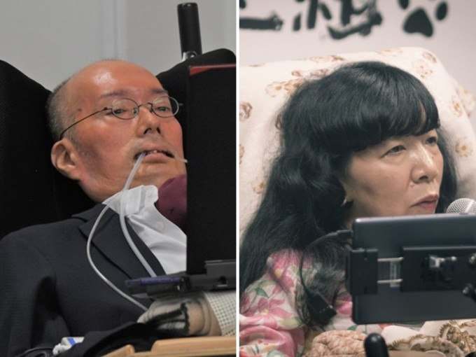 两位残疾人士分别是患有「渐冻人症」的舩后靖彦（左），以及大脑麻痹的木村英子。　网图