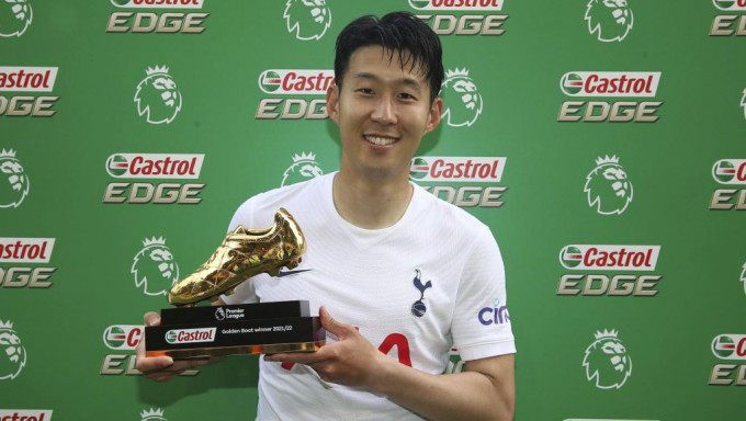 孫興民是首位亞洲球員拿到英超神射手獎。 AP