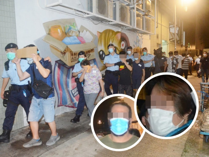 警荃湾捣黑帮赌档拘150人。