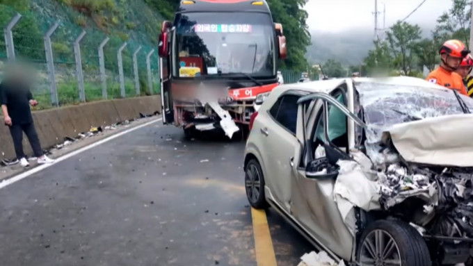 台灣旅行團在南韓遇車禍1人受傷。연합뉴스TV