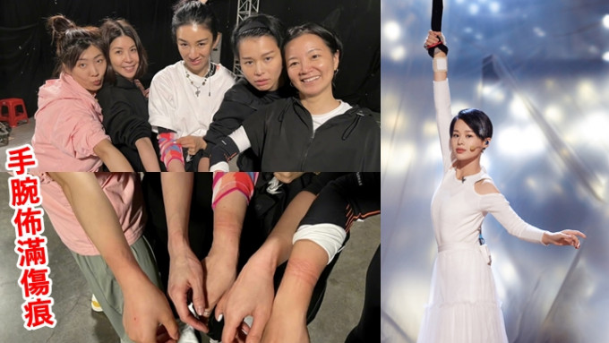 杏儿与众姐姐为《乘风破浪3》表演，瞓身排练。