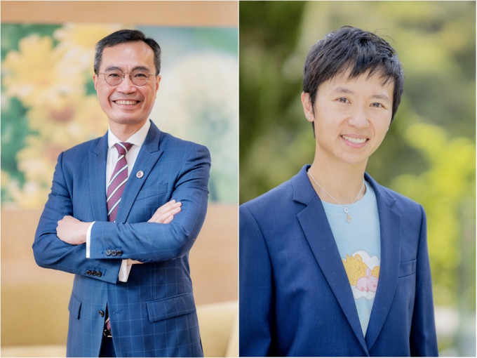 联合书院校友陆志聪医生（左）和李扬立之医生（右）荣获中大医学院颁予「杰出医科校友奖」。