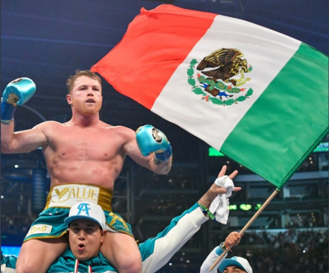 墨西哥拳王艾華利斯技術性擊倒美國拳王柏治。網上圖片