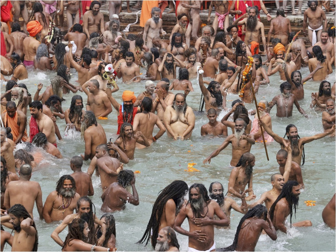 印度大壶节约700万名信徒庆祝。AP资料图片