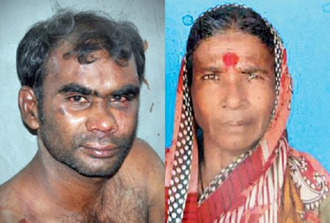 疑犯库查库尔尼（图左）杀死母亲后，吞食其母亲的心脏。
