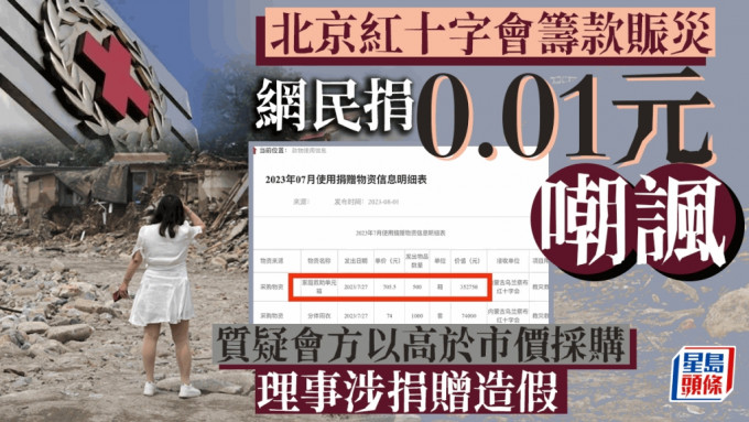 常務理事與捐贈企業法定代表人同一人，北京紅十字會遭網民質疑「自捐自收」。