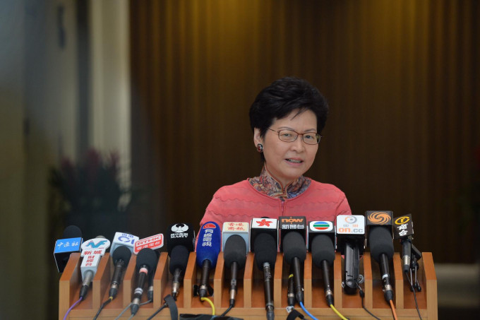 林鄭月娥表示，利用政府地方宣揚港獨不能接受。