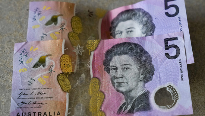 印在5元澳洲紙幣上的女皇頭像。AP