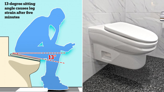 傾斜式座廁針對愛邊上廁所邊玩手機的人而設。（StandardToilet網站）