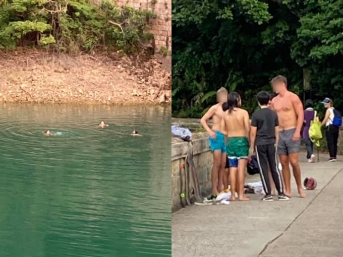 外国人在水塘跳水。香港突发事故报料区FB