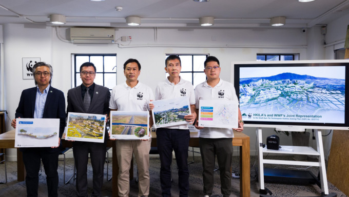 香港园境师学会 (HKILA) 与世界自然基金会香港分会 (WWF) 今日（27日）就新田科技城规划提出五大优化方案。大会提供图片