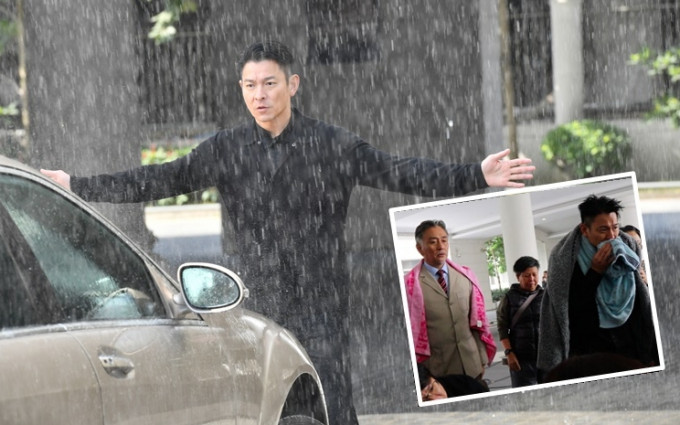 刘德华淋雨淋了一日，而且当日天气寒冷，吴岱融在车上都湿身。