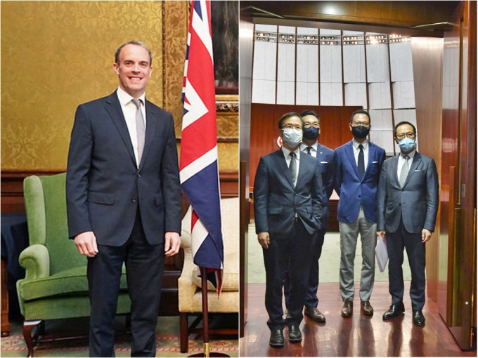 英國外相藍韜文（左圖）指中方取消4名議員資格，損害香港的高度自治及自由。　
