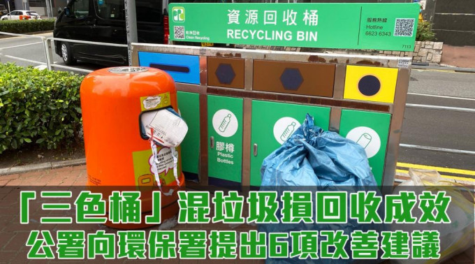 申訴專員公署公布「廢物分類回收桶的管理和成效」主動調查報告。政府圖片