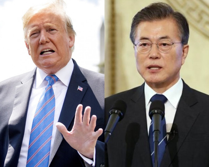 特朗普将与南韩总统文在寅进行会谈。AP图片/资料图片